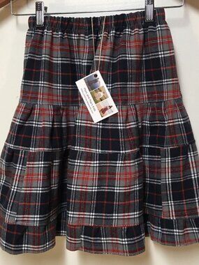 Skirt Flannel Girls 5 Midi Multicolor Ruffle Tier Cotton Cozy Mom and Pop's Kids